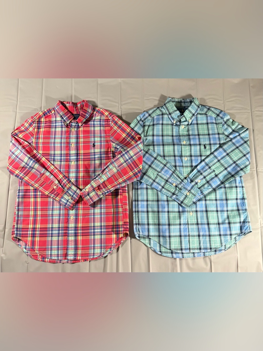 Boy’s Ralph Lauren Plaid Button-Down Long Sleeve Dress Shirts-Size Med 10-12